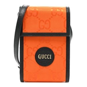 GUCCI
Econyl Nylon Monogram Off The Grid Crossbody Bag Carrot Orange Black